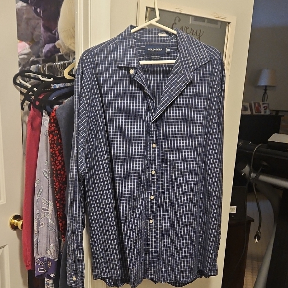 Polo by Ralph Lauren Men's Navy Checkered Shirt
